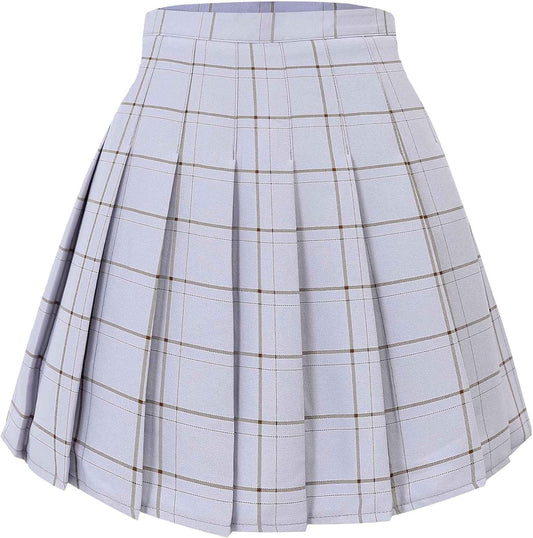 Women Girls Short High Waist Pleated Skater Tennis Skirt