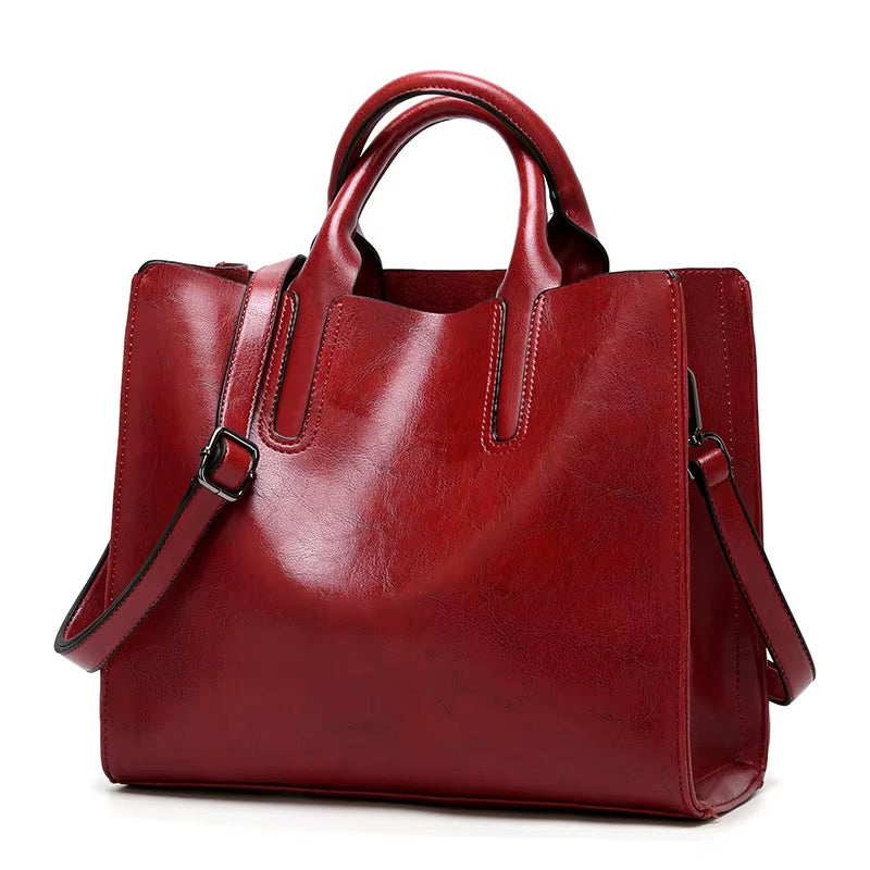Fashion Leather Women Handbags New Shoulder Bag Oil Wax Leather Bags Female Messenger Crossbody Bag Tote Green Bolsos 2023