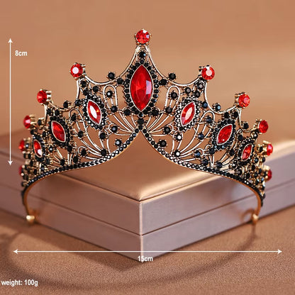 Itacazzo Bridal Headwear Green-Colour Ladies Exquisite Dazzling Party Crown Luxurious Birthday Tiaras