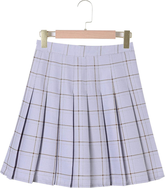 Women Girls Short High Waist Pleated Skater Tennis Skirt
