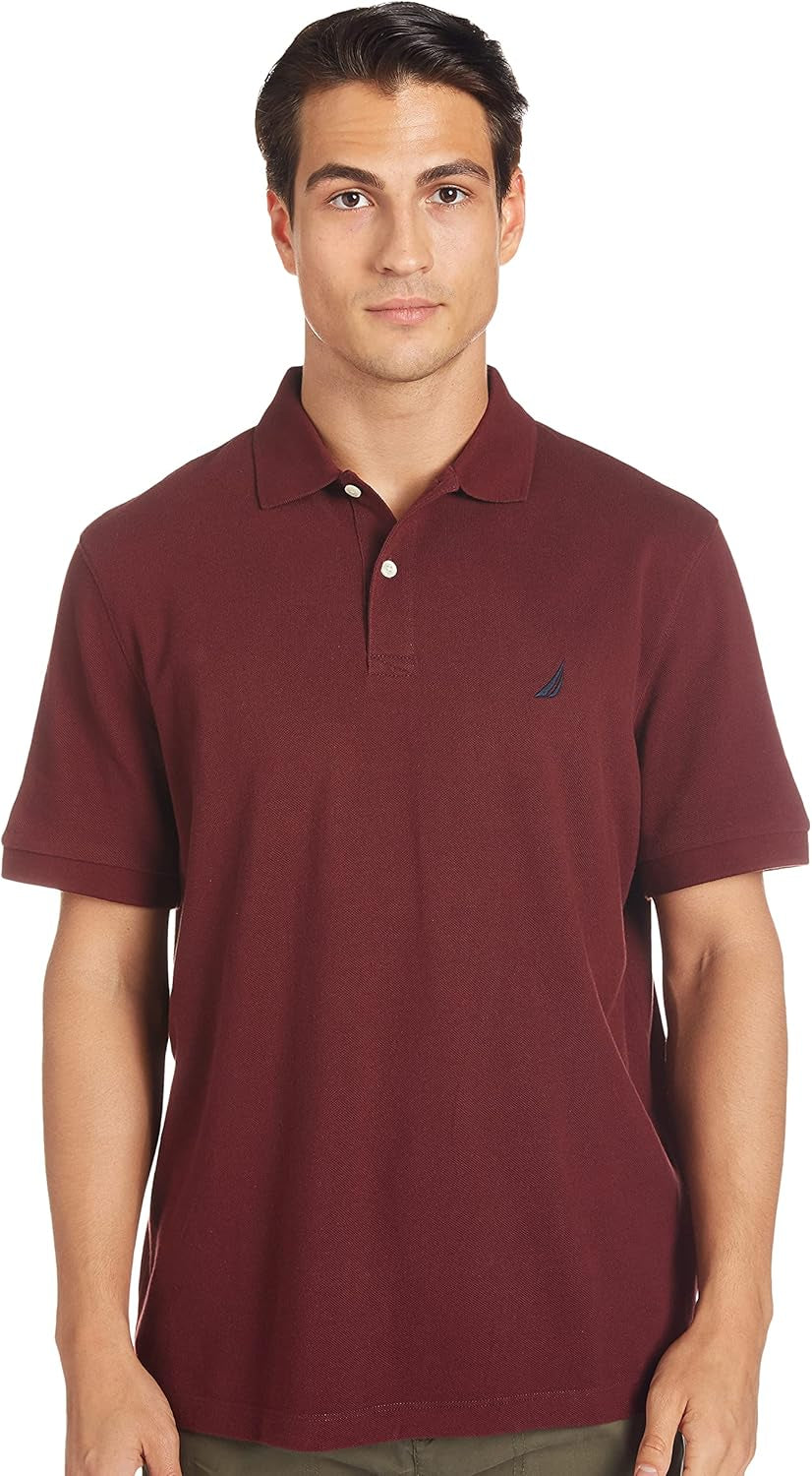 Men'S Short Sleeve Solid Cotton Pique Polo Shirt