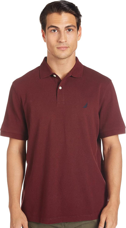 Men'S Short Sleeve Solid Cotton Pique Polo Shirt
