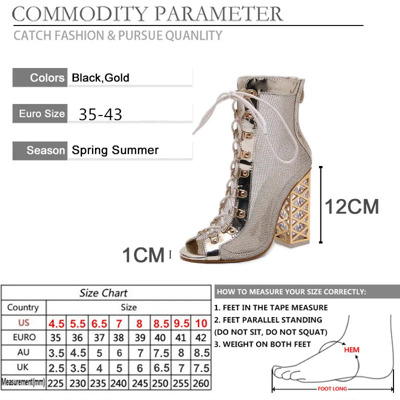 2021 New Summer Sandal Sexy Golden Bling Gladiator Sandals Women Pumps Shoes Lace-Up High Heels Sandals Boots Gold 43