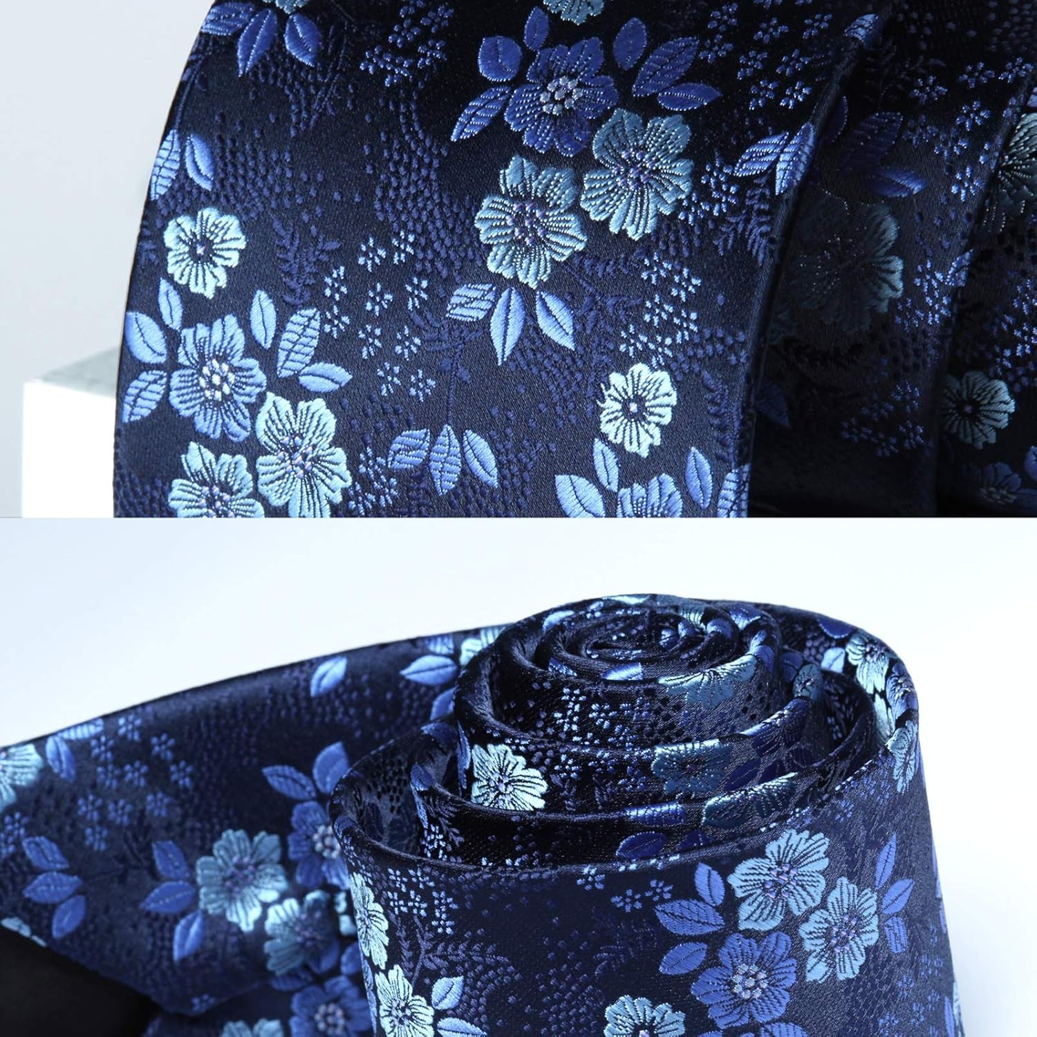 Mens Ties and Pocket Square Set Business Elegant Ties for Men Classic Lot 3 Pcs Wedding Party Neckties & Handkerchief