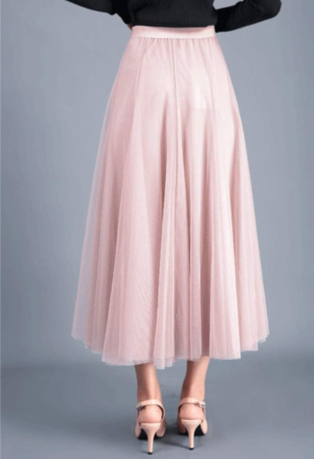 Tulle Skirts for Women Pleated Layered Tutu Skirt Ladies Elegant Flowy Long Skirts Bridesmaid Wedding Midi Skirt