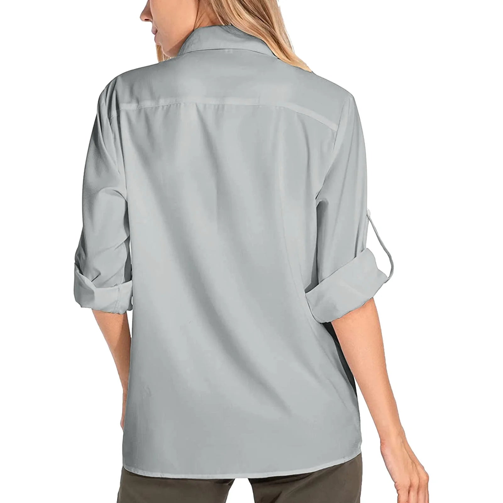 Clearance! Shirts for Women Womens Shirts Upf 50+ Sun Long Sleeve Outdoor Cool Fishing Hiking Shirt T Shirts for Women Grey,S
