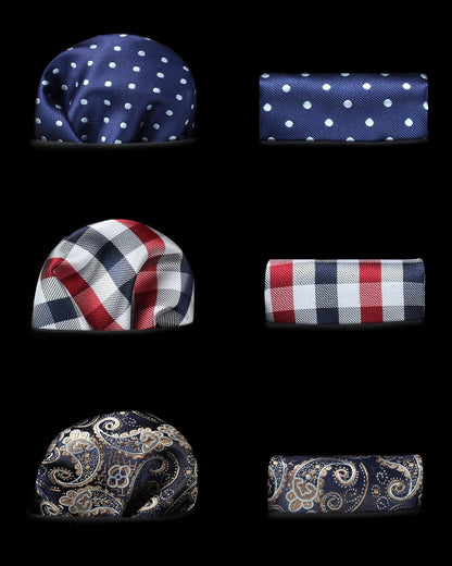 Mens Ties and Pocket Square Set Business Elegant Ties for Men Classic Lot 3 Pcs Wedding Party Neckties & Handkerchief