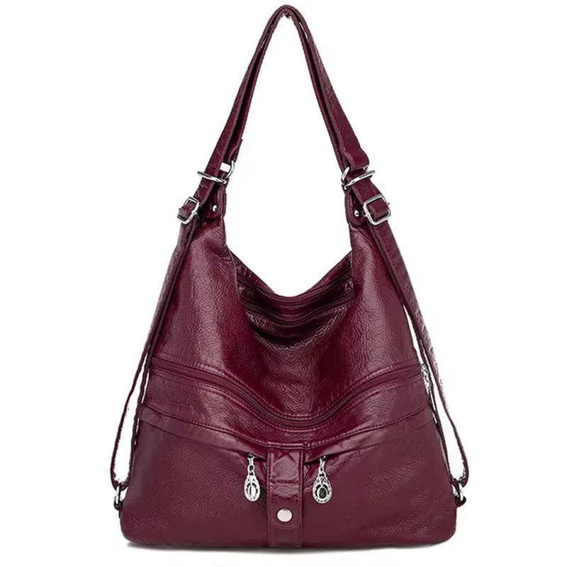Genuine Leather Handbags Multifunction Casual Tote Bag Bagpack Mochilas Bags for Women Shoulder Bags Ladies Hand Bag Bolsas