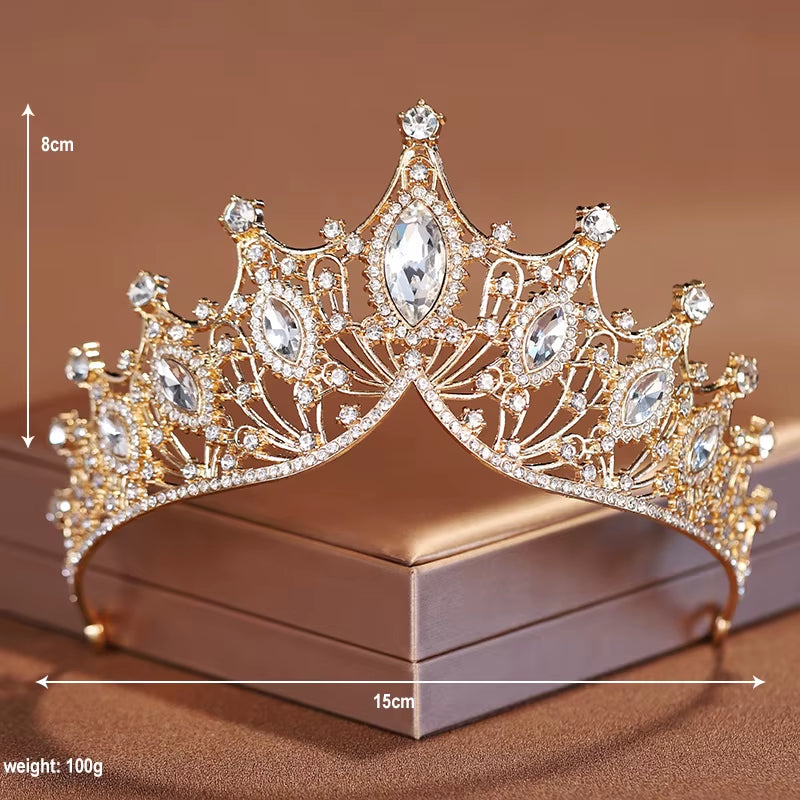 Itacazzo Bridal Headwear Green-Colour Ladies Exquisite Dazzling Party Crown Luxurious Birthday Tiaras
