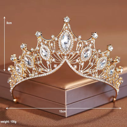 Itacazzo Bridal Headwear Green-Colour Ladies Exquisite Dazzling Party Crown Luxurious Birthday Tiaras