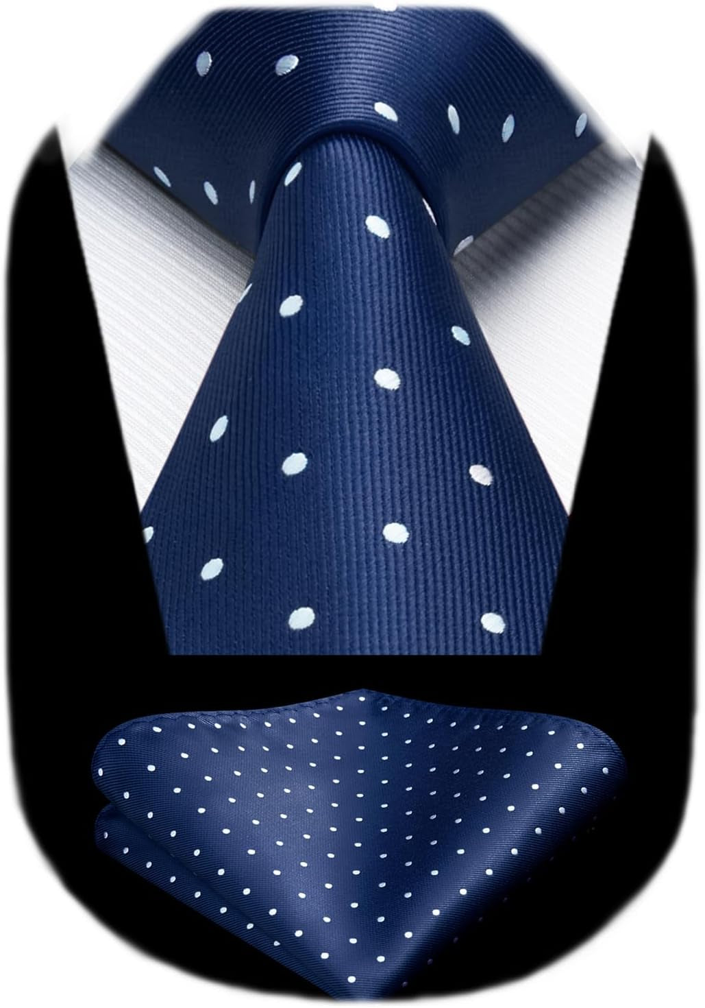 Polka Dot Ties for Men Classic Silk Ties and Pocket Square Formal Business Necktie Handkerchief Wedding Party
