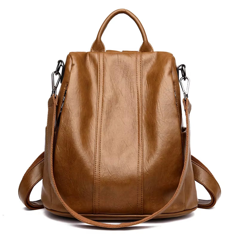 Women'S Waterproof anti Theft Leather Backpack 2024 Girls Shoulder Bags Multifunctional Large Capacity Travel Backpacks Mochilas