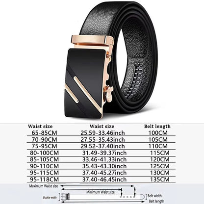 Men Belts Automatic Buckle Belt Genune Leather High Quality Black Male Belts for Men Leather Strap Casual Buises for Jeans