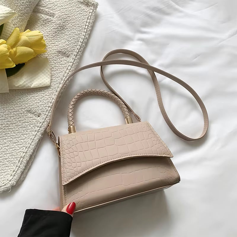 Solid Pu Leather Shoulder Bag Fashion Designer Handbags Top Handle Bags for Women Casual Crossbody Bags