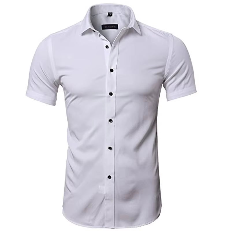 Men'S Purple Bamboo Fiber Dress Shirts Brand Long Sleeve Shirt Solid Slim Fit Casual Formal Non Iron Work Shirt Camisa Masculina