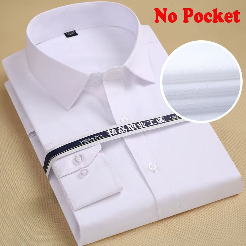 Men'S Top Quality Dress Shirts 2023 Fashion New Slim Fit Long Sleeve Shirt Men Black White Formal Button up Shirt Chemise Homme