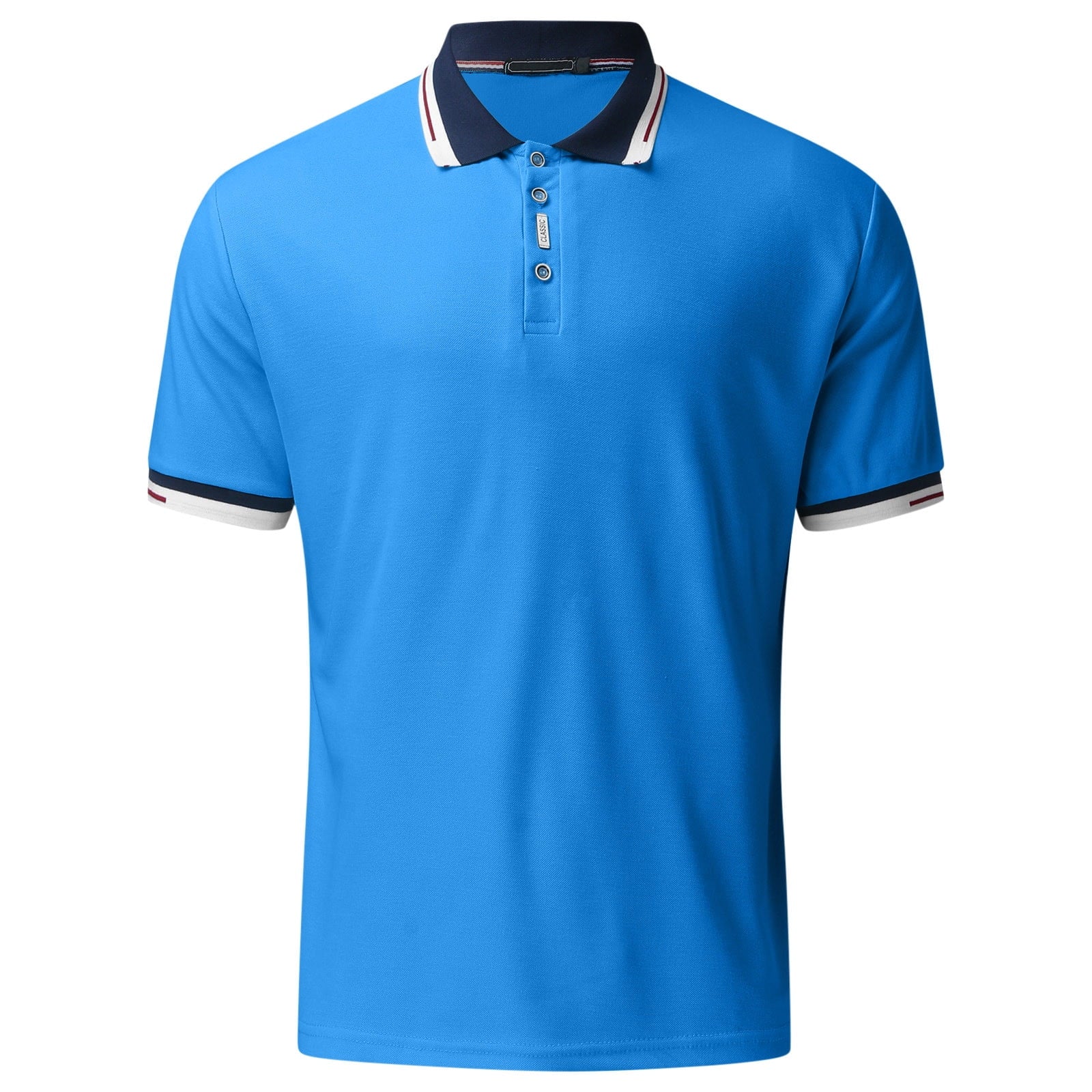 Mens Short Sleeve Polo Shirts Men'S Polo Shirt Casual Knit Short Sleeve Polo T Shirt Classic Fit Shirts(Blue,Xl)
