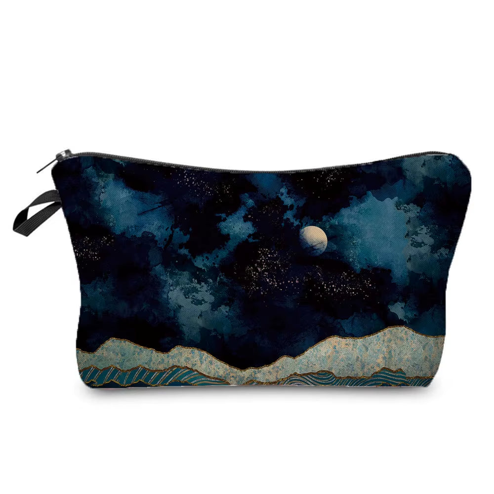 Landscape Painting Makeup Bag Polyester Cosmetic Bag Women'S Necessaire Pouch with Zipper Shaver Kit Bags Luxury Man Travel Bag