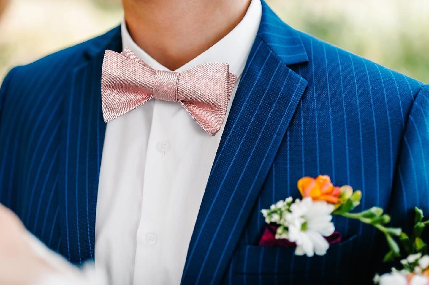 Bow Ties for Men Solid Color Self Tie Bow Tie Pocket Square Set Classic Formal Satin Bowties for Tuxedo Wedding Party