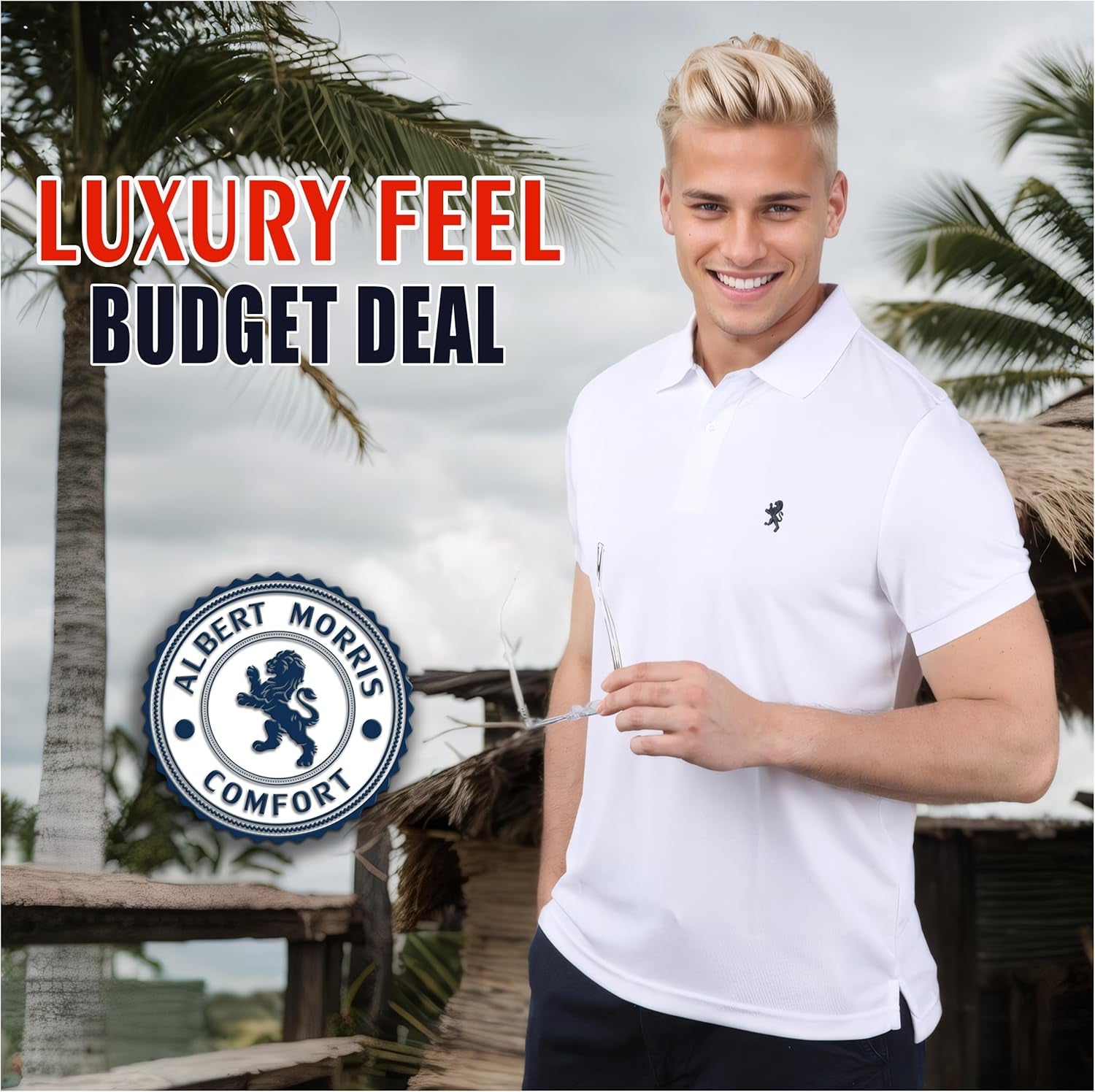 Mens Striped Short Sleeve Polo Shirts 4 Pack