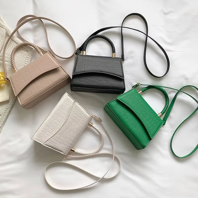 Solid Pu Leather Shoulder Bag Fashion Designer Handbags Top Handle Bags for Women Casual Crossbody Bags