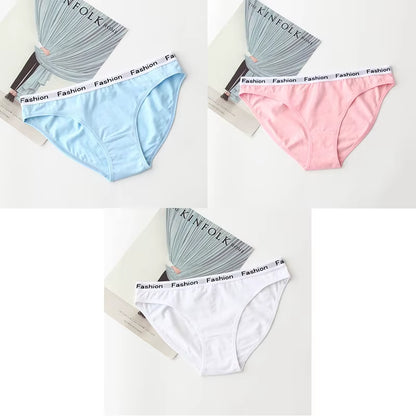3Pcs Cotton Panties Female Underpants Fashion Women Briefs Underwear Sports plus Size Lingerie Women'S Intimates