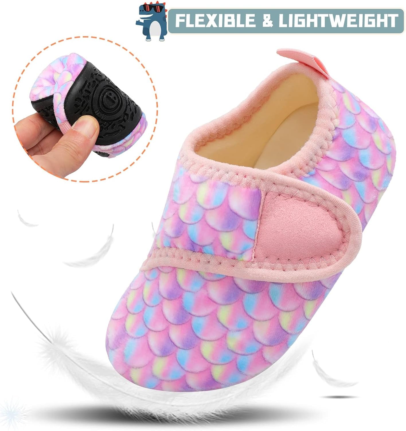 Toddler Warm Winter House Slippers Baby Boys Girls Indoor Home Slippers Cozy Lightweight Non-Slip Shoes for Infant Kids Plush Linned