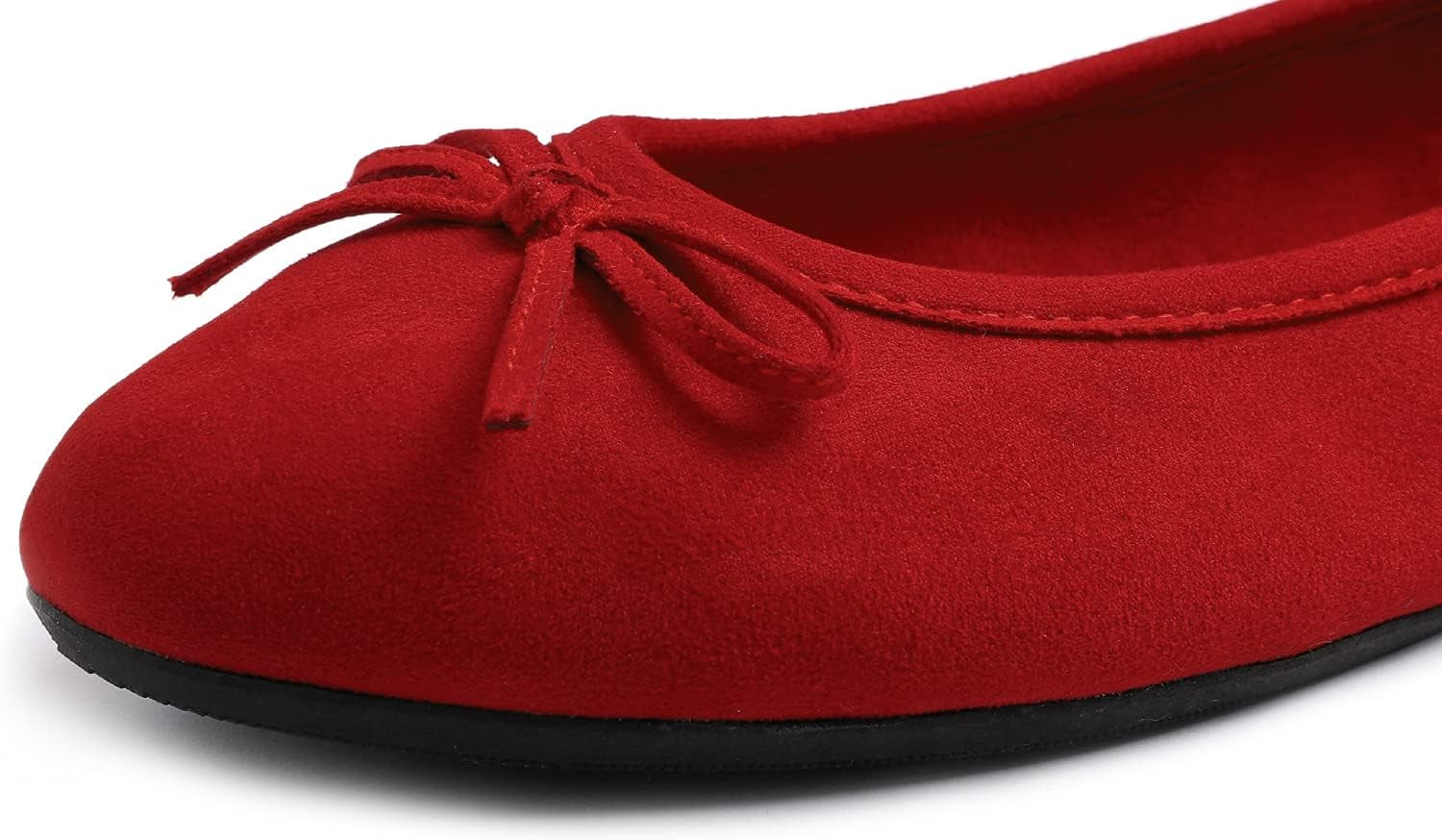 Women'S Ultra Soft Colorful Memory Foam Cushioned Faux Suede Home Ballet Flats