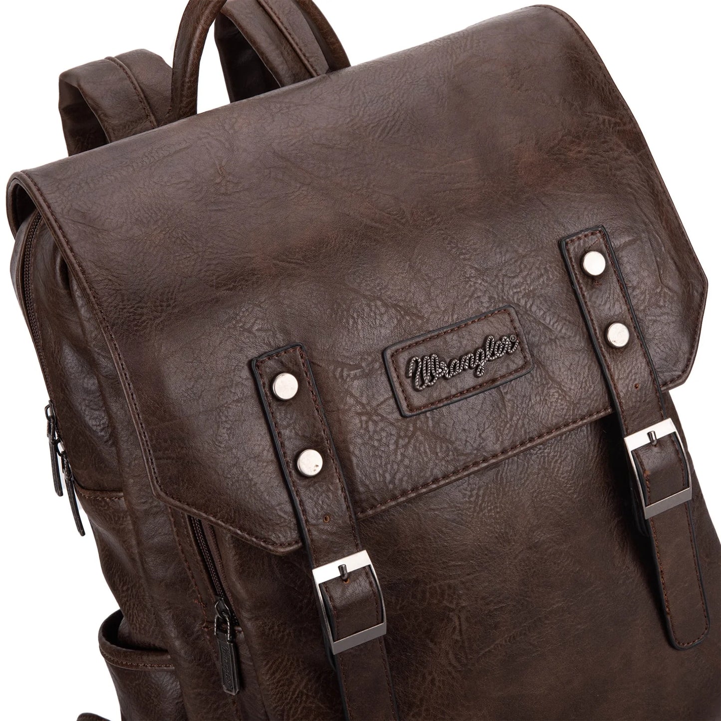 Wrangler Backpack Purse for Womens, Waterproof Vegan Leather Travel Backpacks Handbags for Man, Ladies Casual Shoulder Bags with USB Charging Port