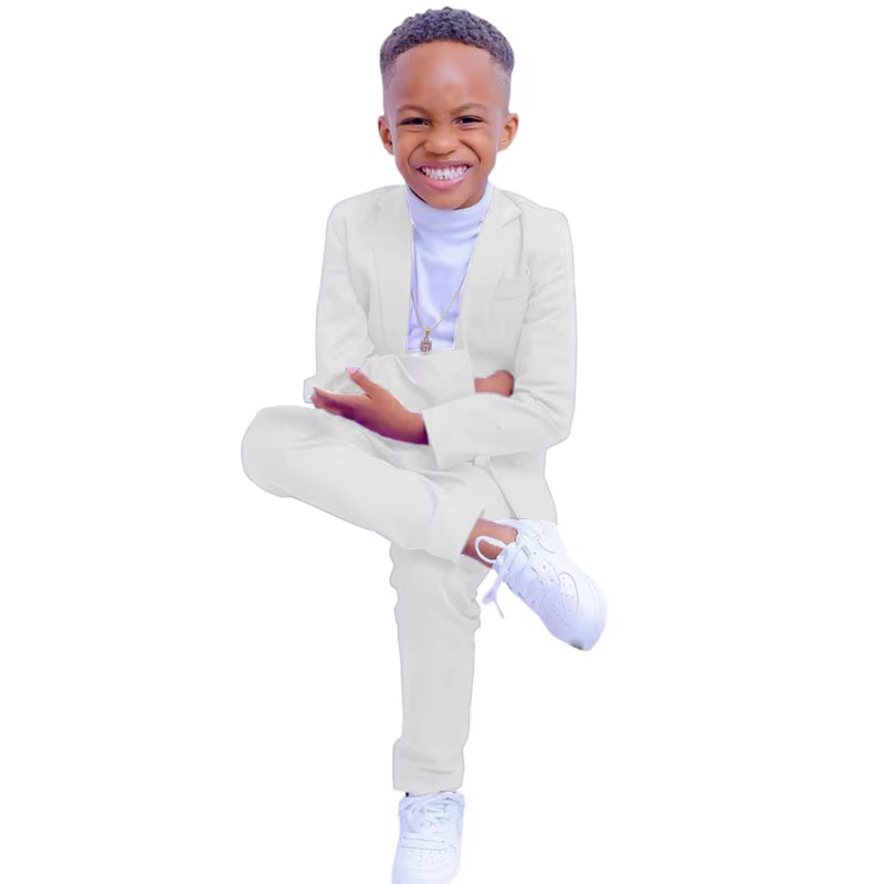 British Boys Suit Children'S Formal Set Autumn Winter Jacket Pants 2 Pieces Outfit Kids Party Birthday Baby'S Dress for Wedding