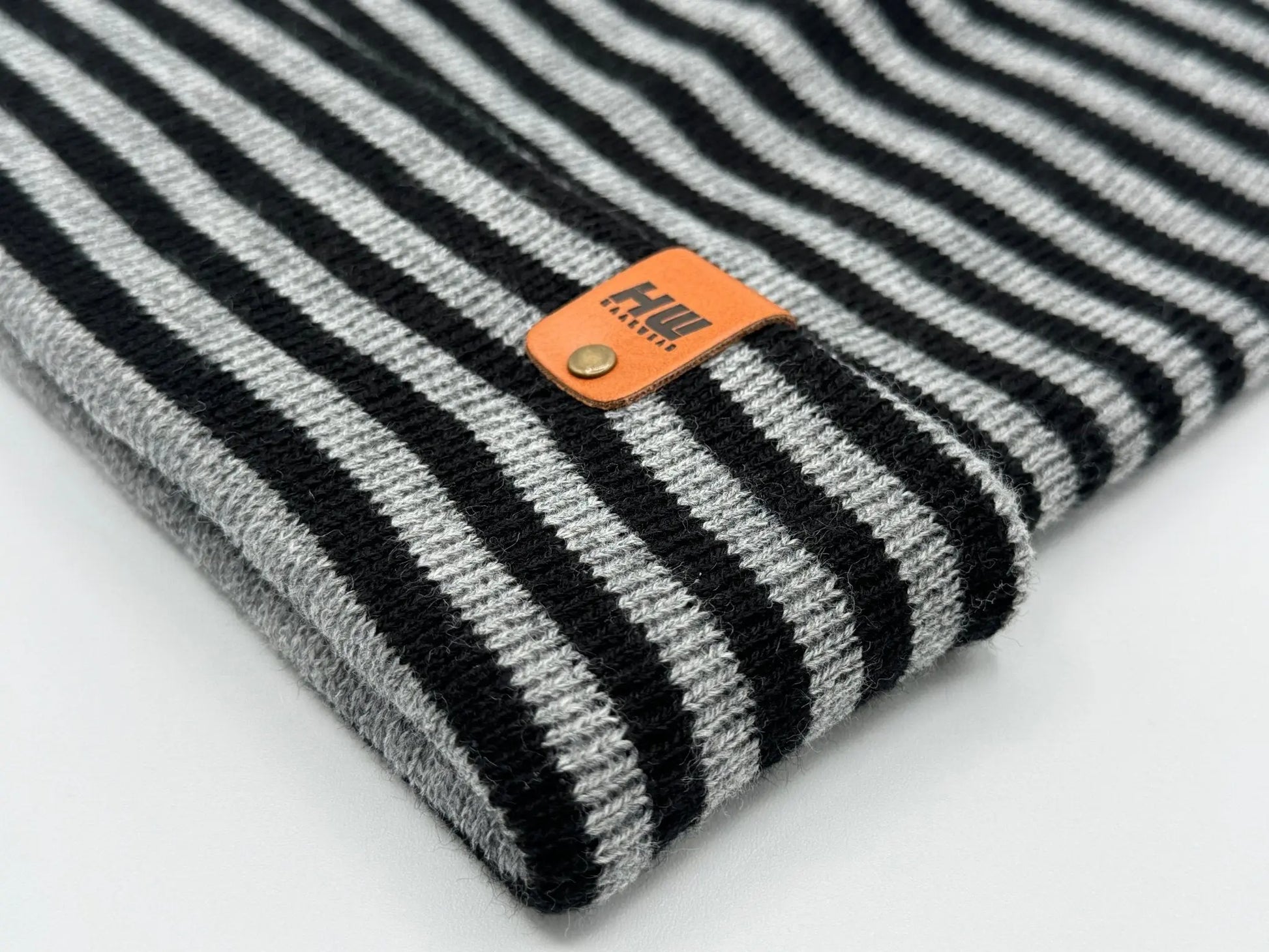 HAAKWEAR Classic RORO Cuffed Beanie / Hat - Black / Gray, Made in USA