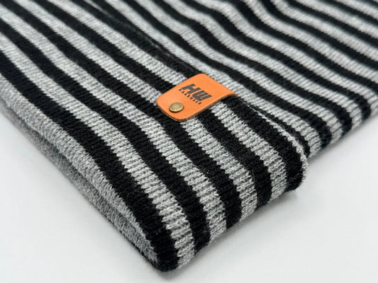 HAAKWEAR Classic RORO Cuffed Beanie / Hat - Black / Gray, Made in USA