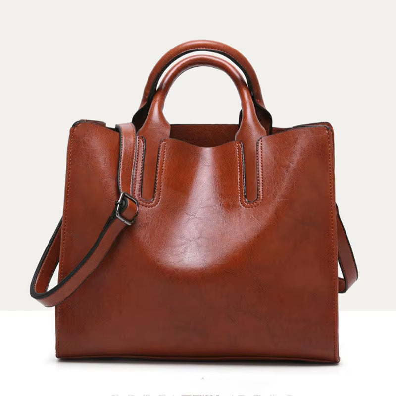 Fashion Leather Women Handbags New Shoulder Bag Oil Wax Leather Bags Female Messenger Crossbody Bag Tote Green Bolsos 2023