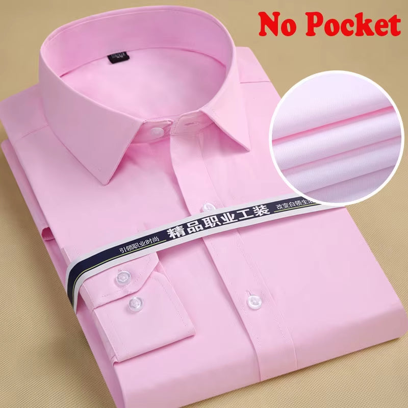 Men'S Top Quality Dress Shirts 2023 Fashion New Slim Fit Long Sleeve Shirt Men Black White Formal Button up Shirt Chemise Homme