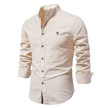 New Spring Cotton Social Shirt Men Solid Color High Quality Long Sleeve Shirt for Men Lapel Casual Social Men'S Shirts