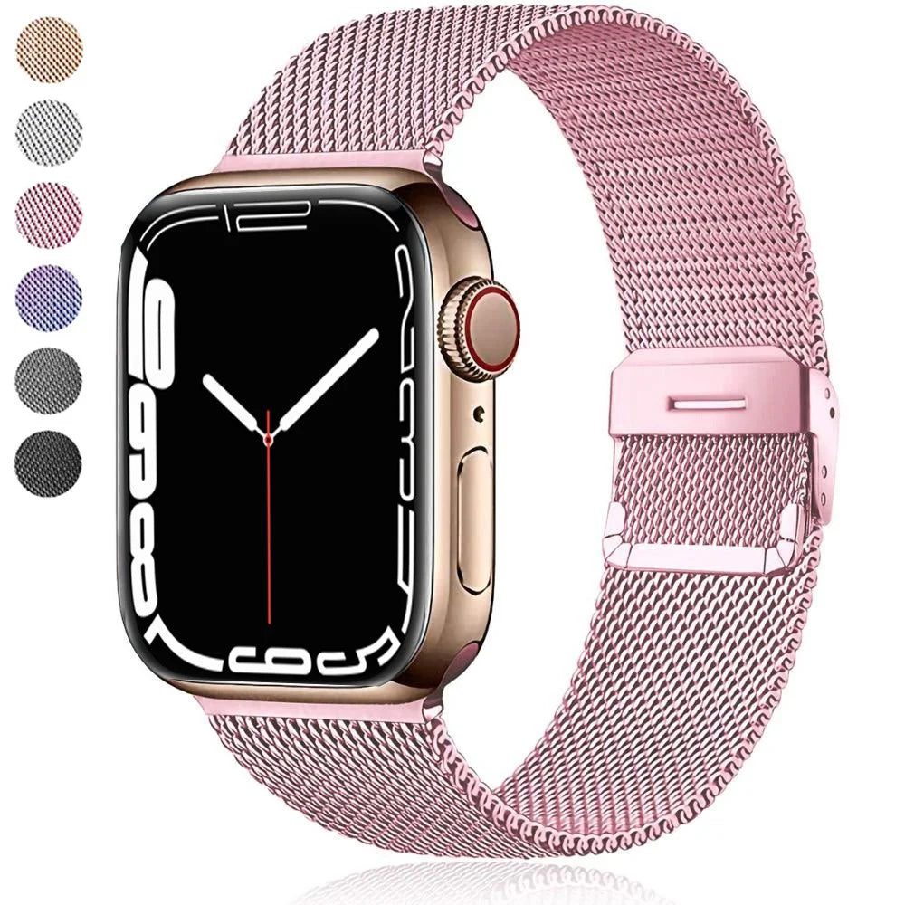 Milanese Loop Band Compatible with Apple Watch Bands 40Mm 44Mm 38Mm 42Mm 41Mm 45Mm Ultra 49Mm Women Men, Mesh Metal Strap Stainless Steel Wrist Adjustable for Iwatch Series 9 8 7 SE 6 5 4 3 2