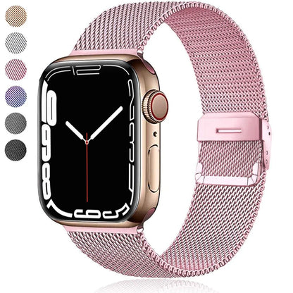 Milanese Loop Band Compatible with Apple Watch Bands 40Mm 44Mm 38Mm 42Mm 41Mm 45Mm Ultra 49Mm Women Men, Mesh Metal Strap Stainless Steel Wrist Adjustable for Iwatch Series 9 8 7 SE 6 5 4 3 2