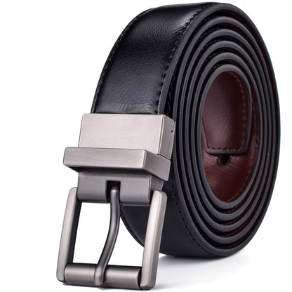 1Pcs Mens Reversible Leather Dress Casual Belts for Men 2.8Cm Wide One Reverse for 2 Colors