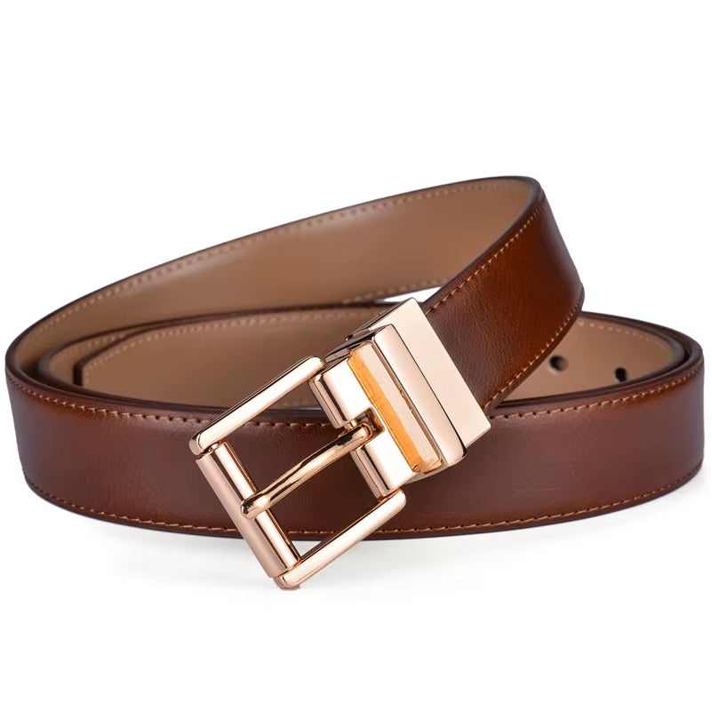 1Pcs Mens Reversible Leather Dress Casual Belts for Men 2.8Cm Wide One Reverse for 2 Colors