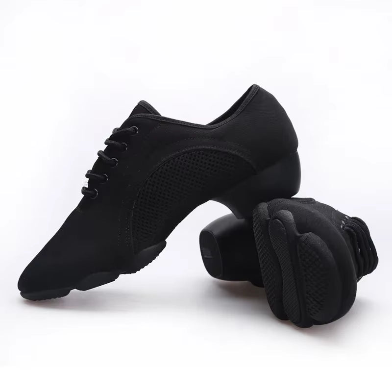 Durable Skidproof Ballroom Dancing Dance Sneakers for Men Women Sport Lightweight Students Girls Boys Training Jazz Street Shoes