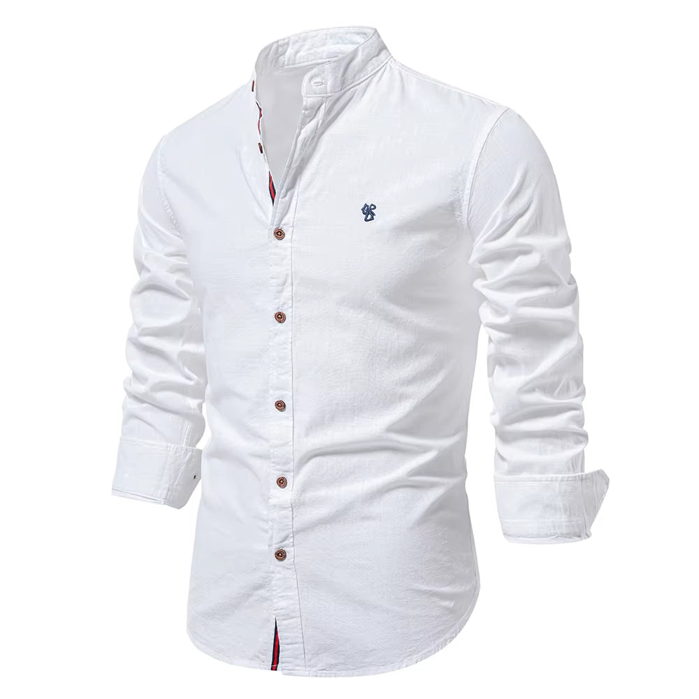 New Spring Cotton Social Shirt Men Solid Color High Quality Long Sleeve Shirt for Men Lapel Casual Social Men'S Shirts