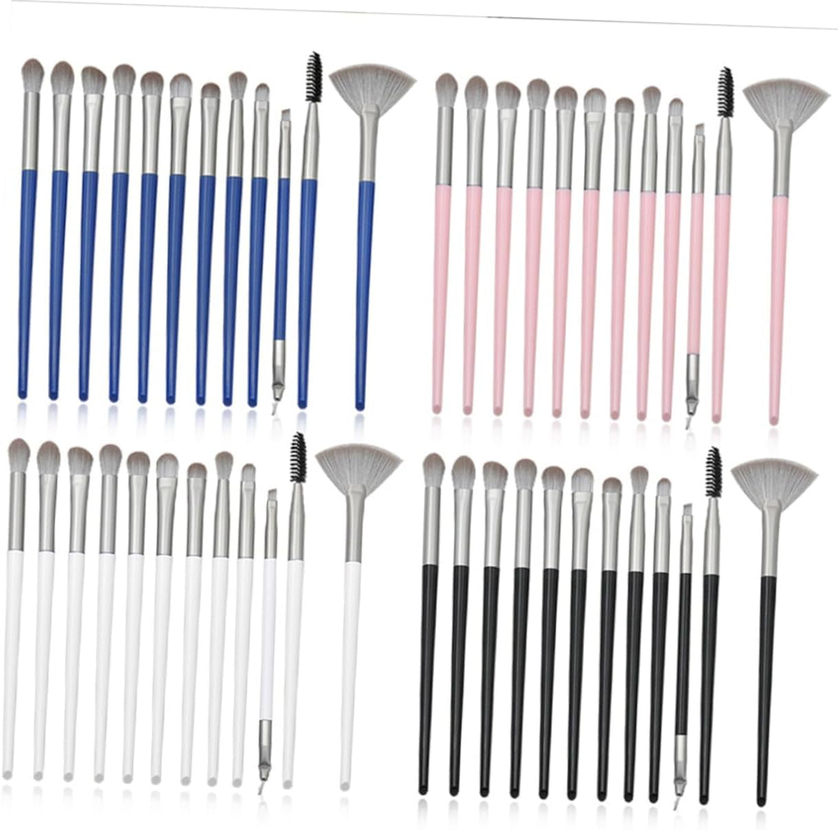 Ultra-Dense Rayon Makeup Brush Set 12Pcs Kit Labels White Plastic Handle Foundation Brush for Women Essential Tools for Beautiful Make up Cosmetic Set