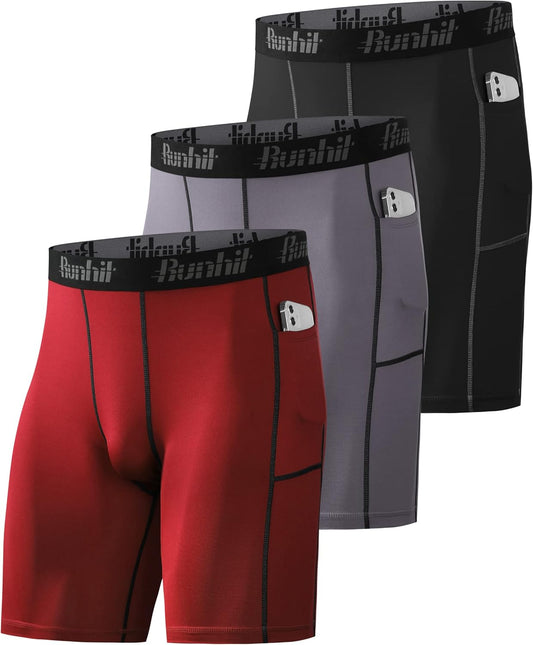 Compression Shorts Men Underwear Spandex Running Shorts Workout Athletic