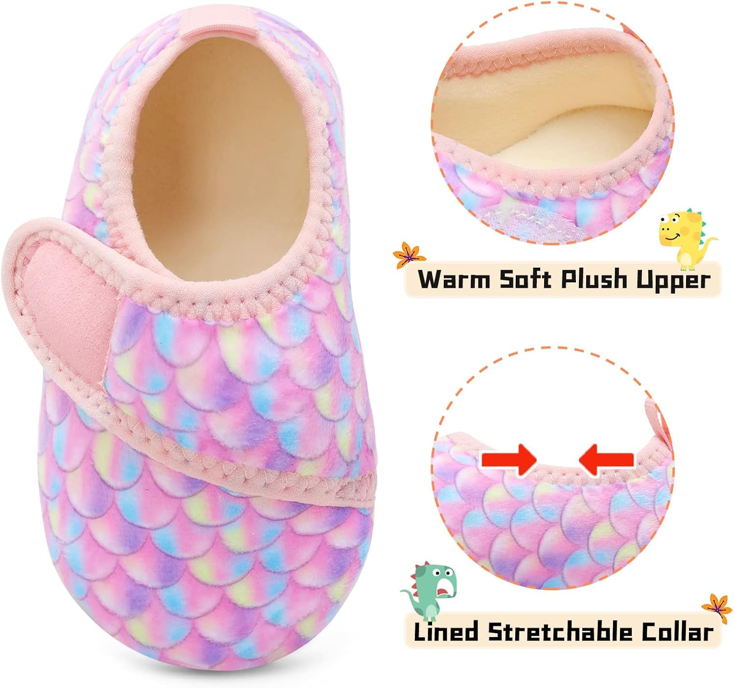 Toddler Warm Winter House Slippers Baby Boys Girls Indoor Home Slippers Cozy Lightweight Non-Slip Shoes for Infant Kids Plush Linned