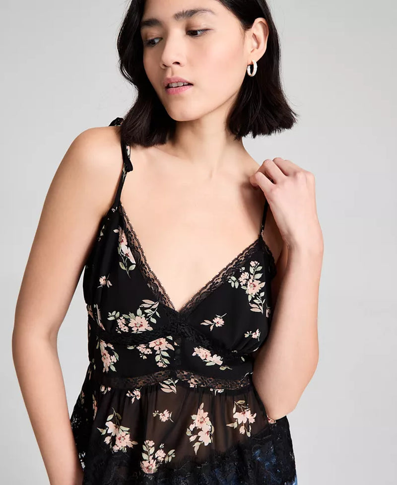 Women'S Lace-Trim Floral Print Sleeveless Top, Exclusively at Macy'S