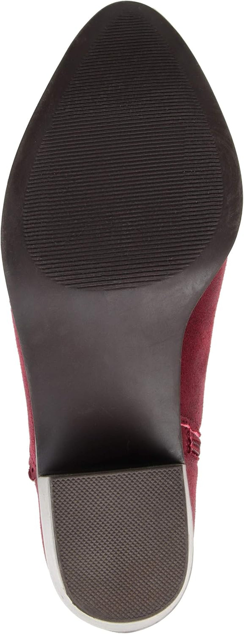 . Womens Scalloped Side Cut-Out Bootie Wine, 10 Womens US