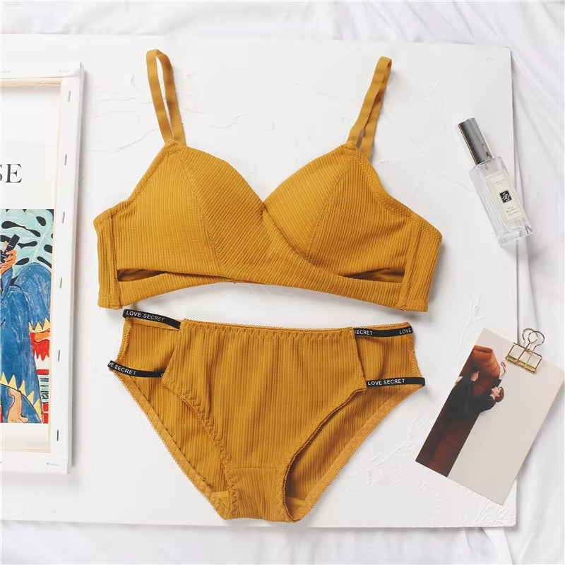 Women Bra and Panties Set Cotton Panties Push up Bras Low Rise Underwear Set Women Sexy Lingerie Set Intimates