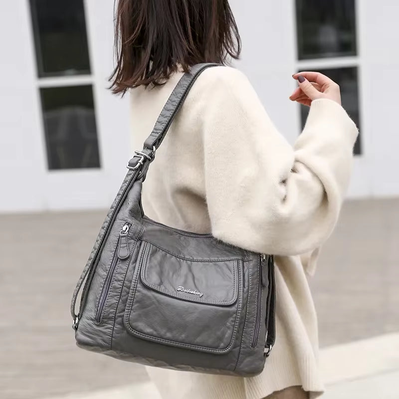 Genuine Leather Handbags Multifunction Casual Tote Bag Bagpack Mochilas Bags for Women Shoulder Bags Ladies Hand Bag Bolsas