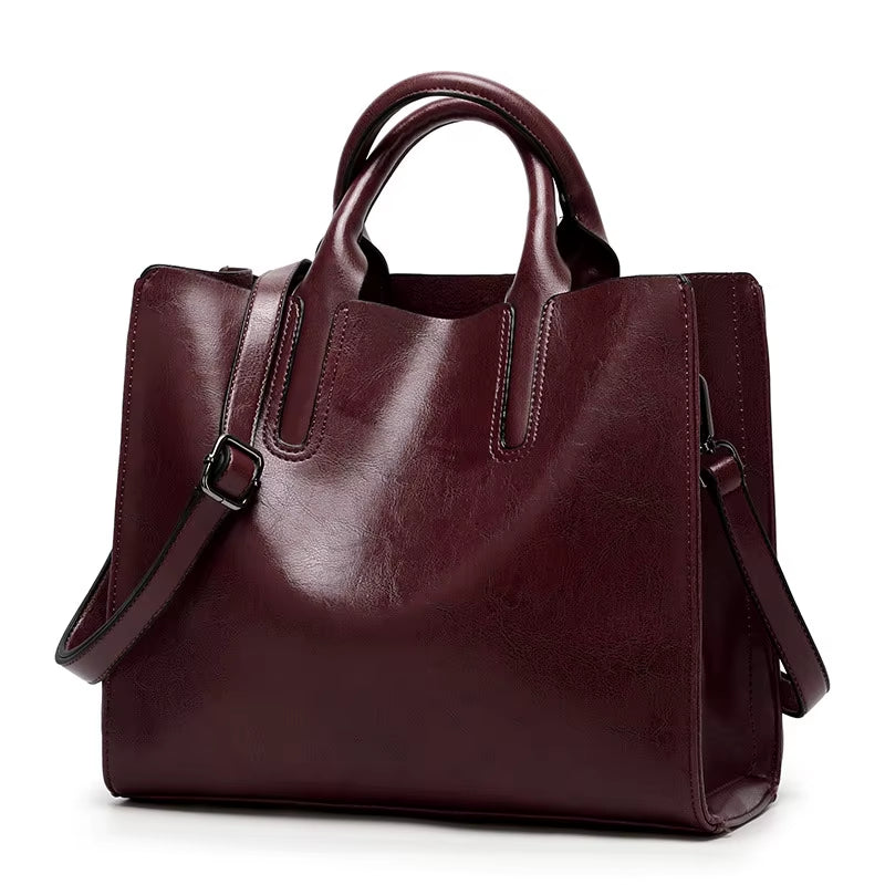 Fashion Leather Women Handbags New Shoulder Bag Oil Wax Leather Bags Female Messenger Crossbody Bag Tote Green Bolsos 2023