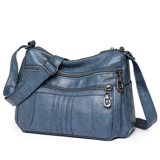Multiple Pockets Soft Leather Hand Bags for Women Luxury Handbags Women Bags Designer Shoulder Crossbody Bags with Free Shipping